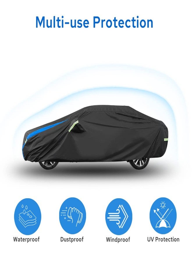 Avecrew Car Cover Custom Fit for Honda Civic Sedan, Waterproof All Weather Full Exterior Cover Rain Snow UV Protection Outdoor Cover with Side Door Zipper Design - Image 2